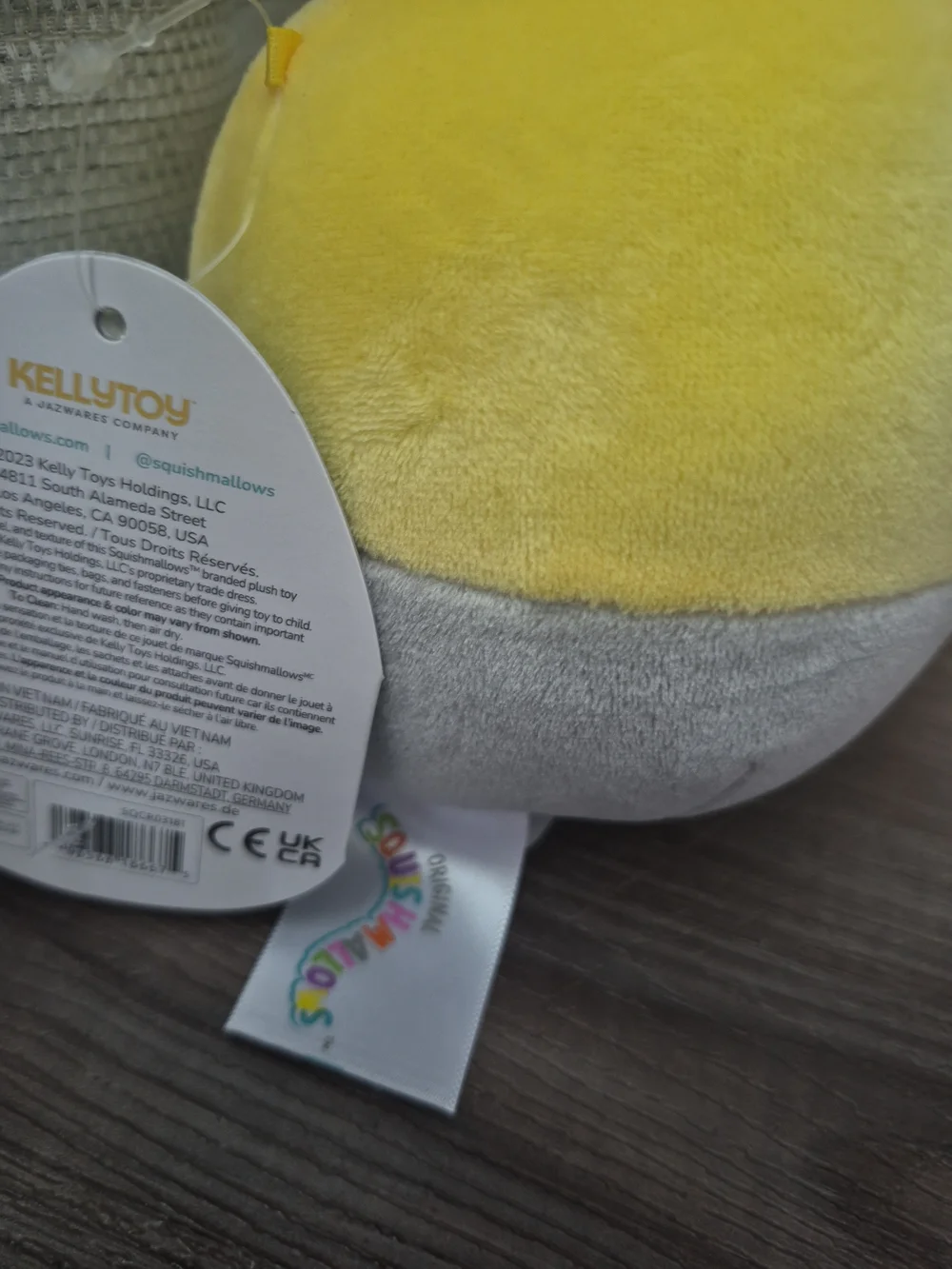Original Squishmallows Yellow Gray Cockatiel Plush - Charlize